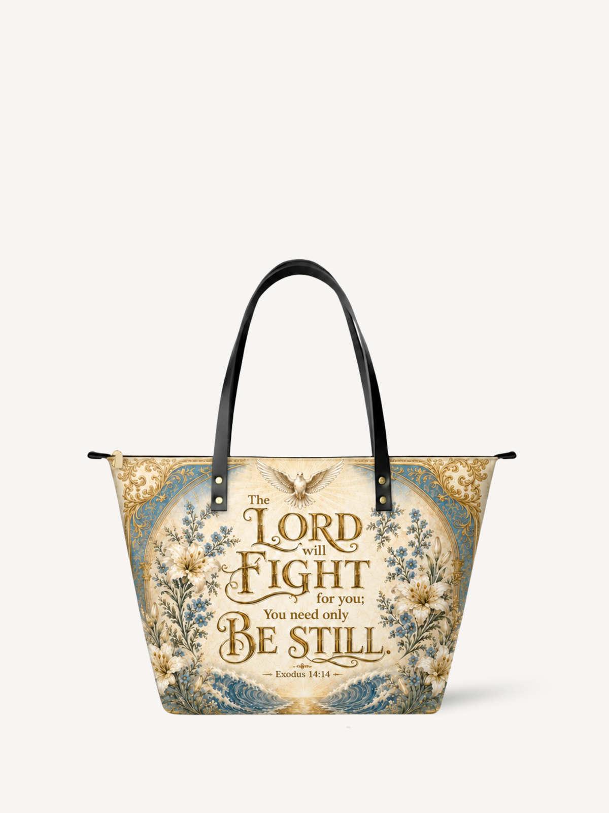 Pax Domini PU Leather Tote Bag - Christian Tote Bag, front view