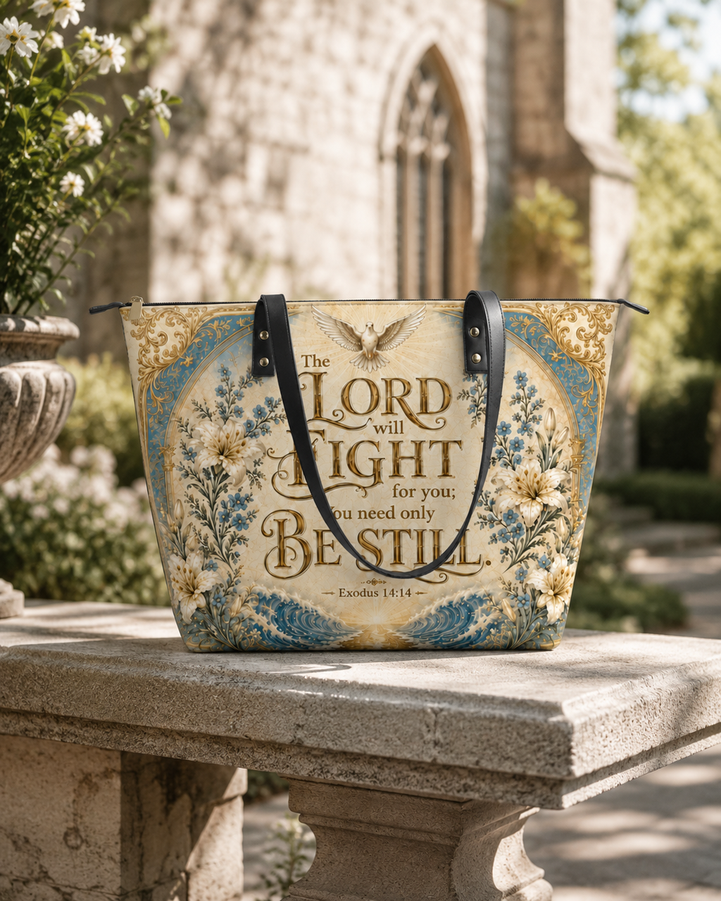 "Pax Domini"  Leather Tote Bag
