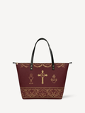 Redemption PU Leather Tote Bag - Christian Tote Bag, front view