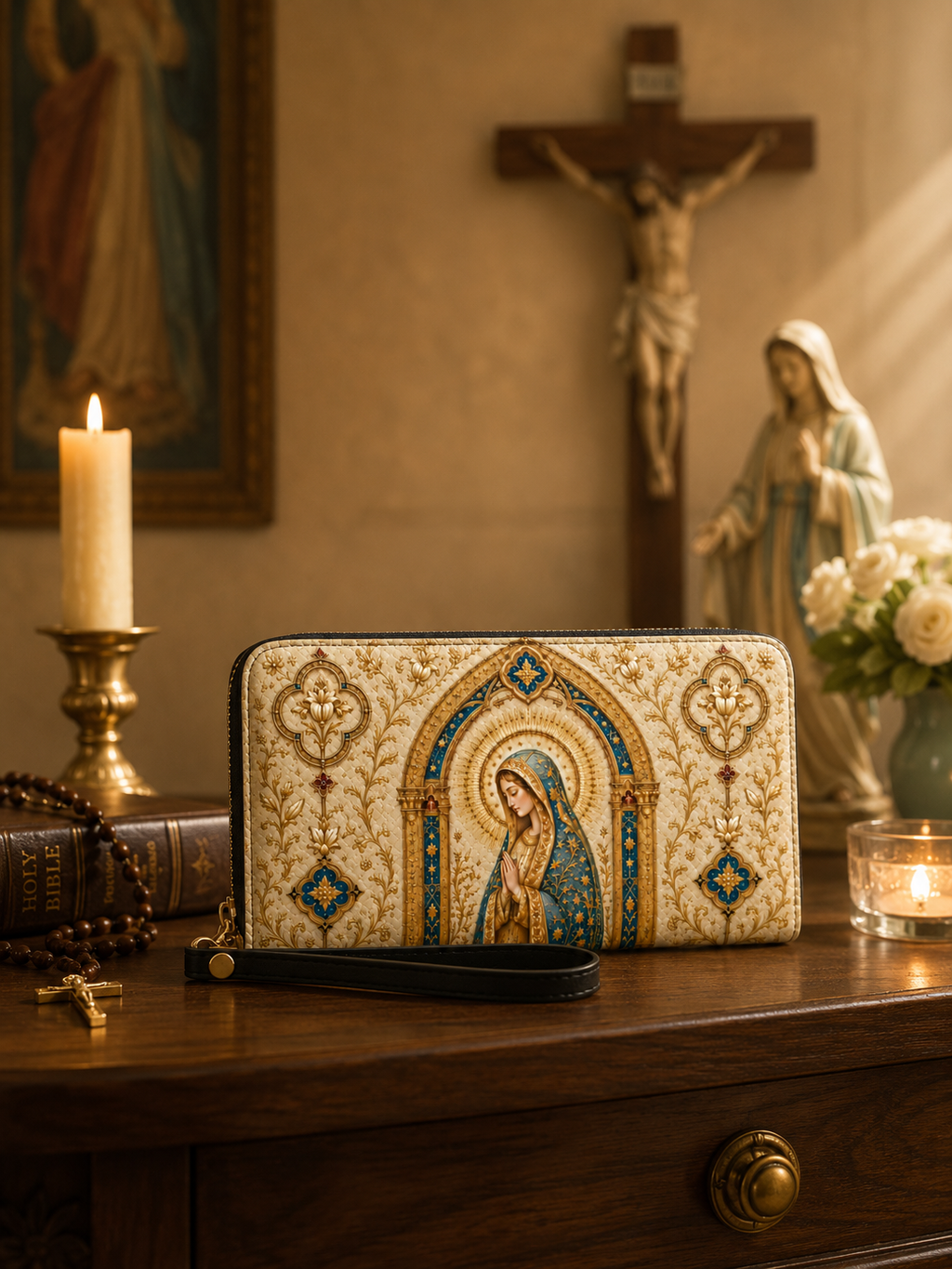 "Regina Caeli" Leather Wallet