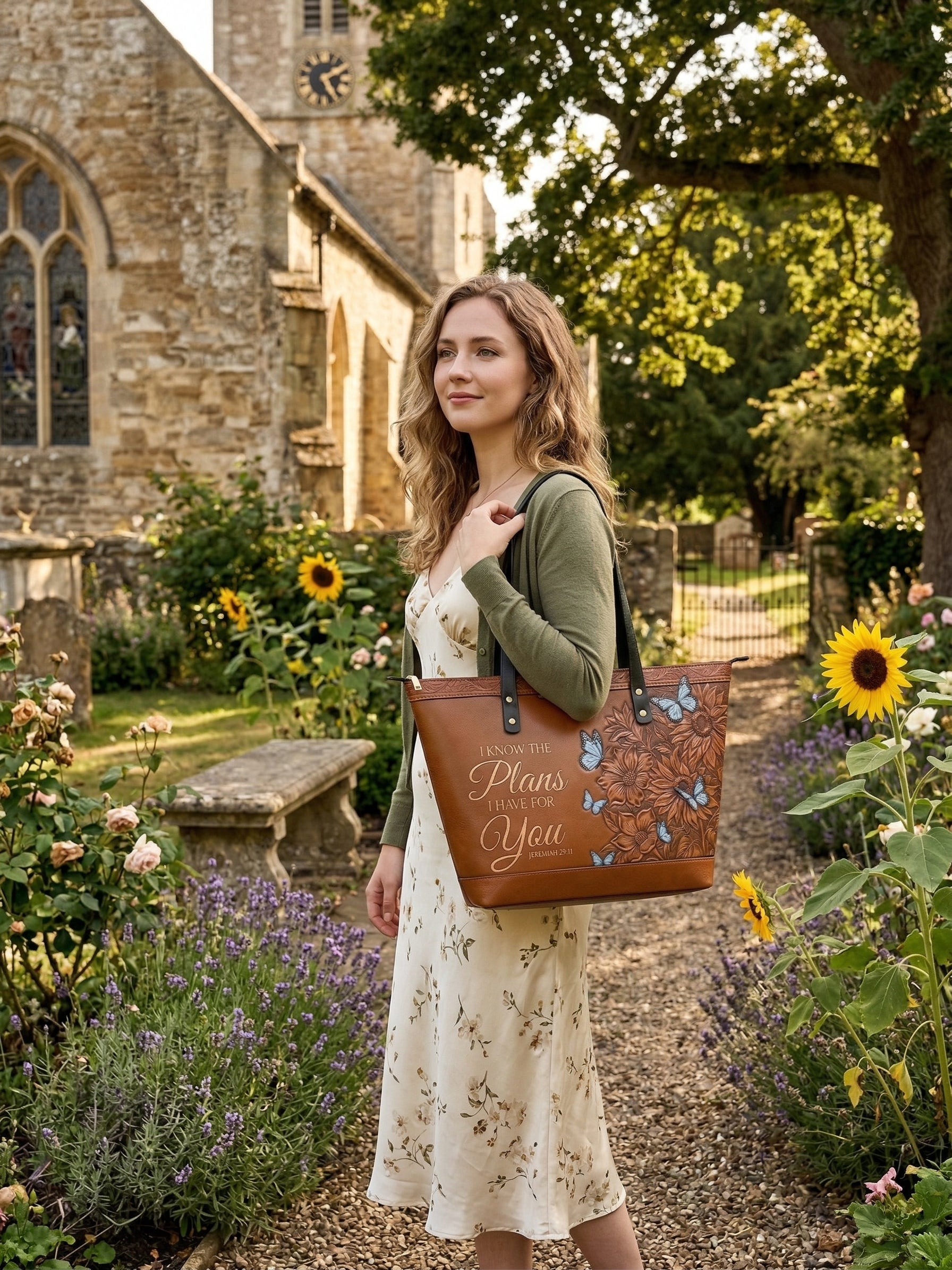 "Renewal & Promise" Leather Tote Bag