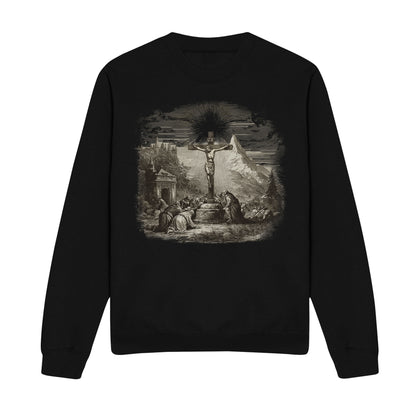 Cross Scene Graphic Christian Sweatshirt