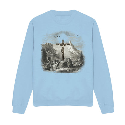Cross Scene Graphic Christian Sweatshirt
