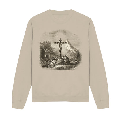 Cross Scene Graphic Christian Sweatshirt