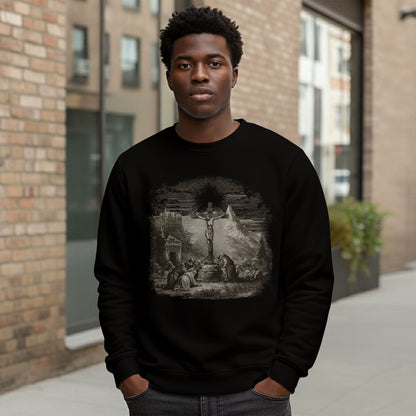 Cross Scene Graphic Christian Sweatshirt