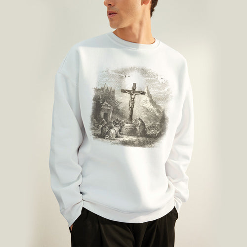 Cross Scene Graphic Christian Sweatshirt