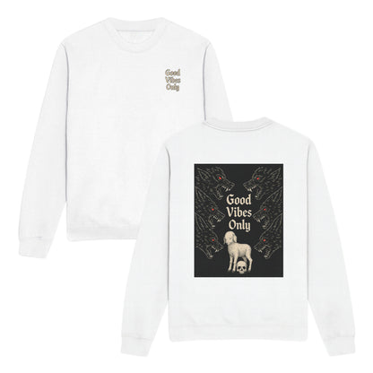 Good Vibe Only Double-Sided Graphic Christian Sweatshirt