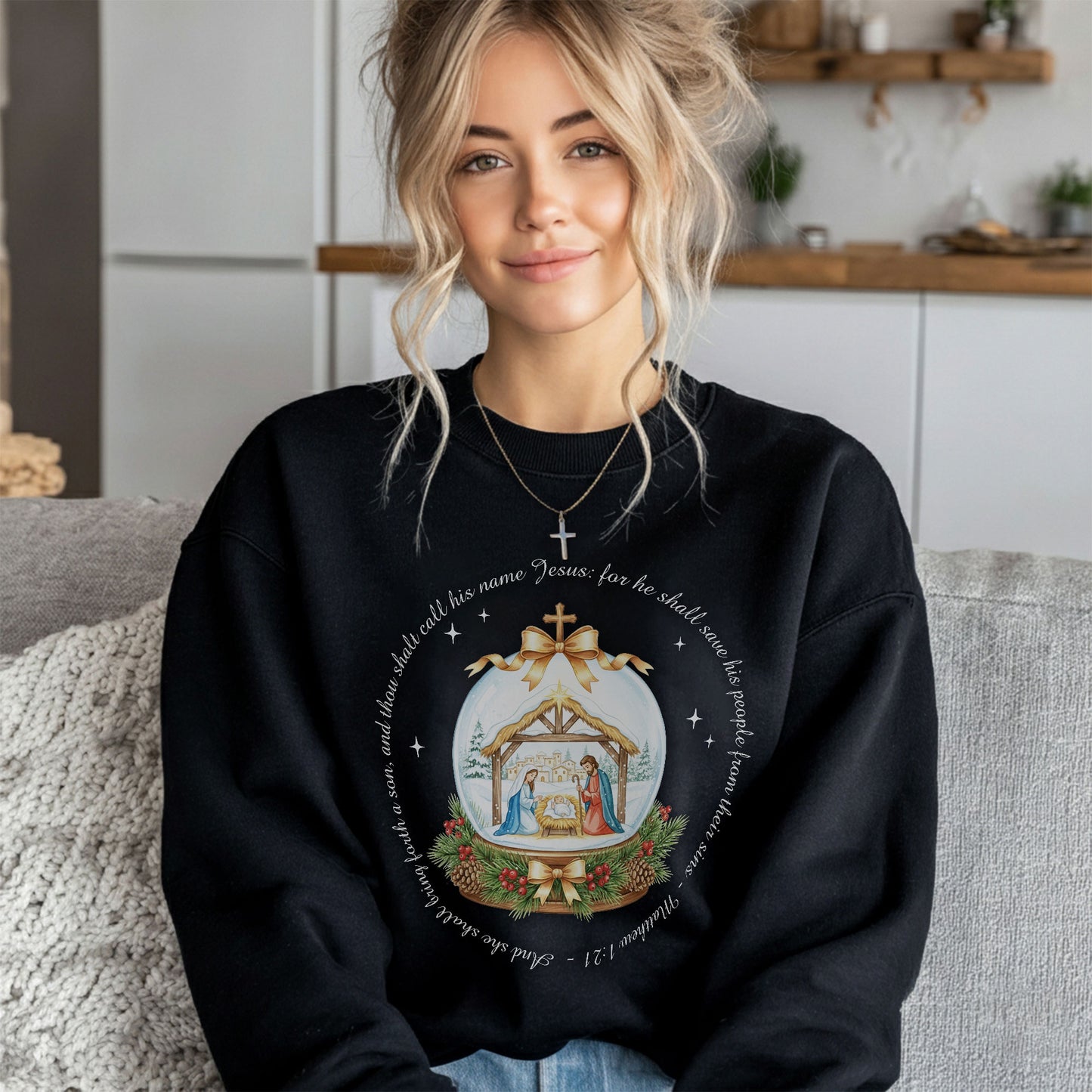 Vintage Christmas Night Christian Sweatshirt