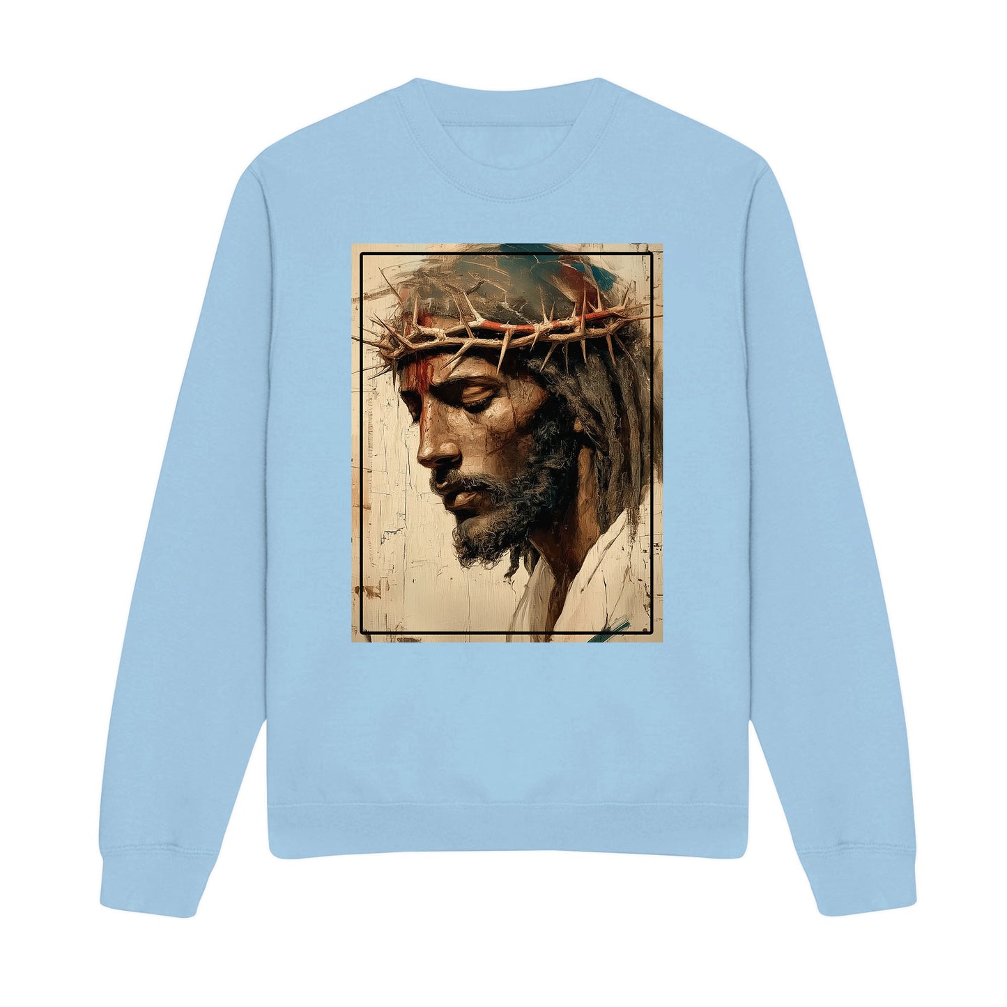 Black Jesus Shirt Face Of Jesus Cross With Crown Sweatshirt