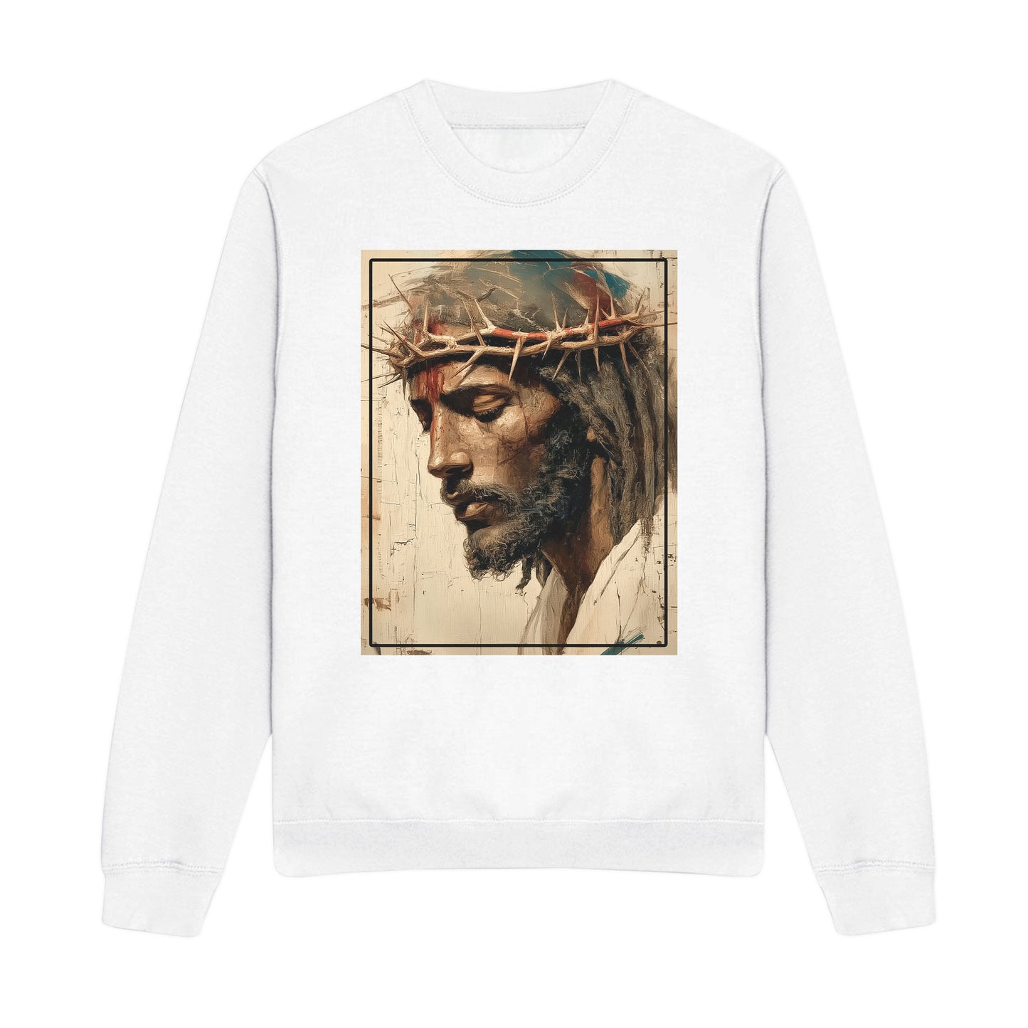 Black Jesus Shirt Face Of Jesus Cross With Crown Sweatshirt