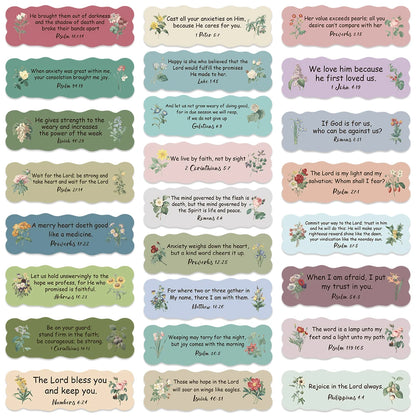 50pcs Flowers Bible Verse Stickers