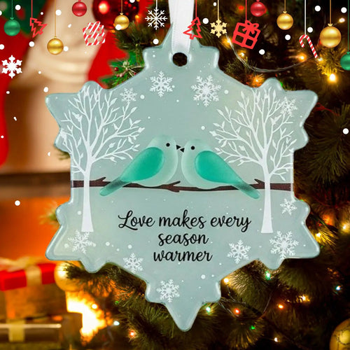 Snowflake Shaped Sea Glass Ornament