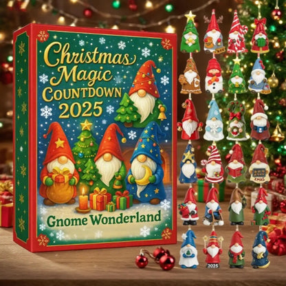 Gnome Christmas Advent Calendar – 24 Acrylic Ornaments Holiday Countdown