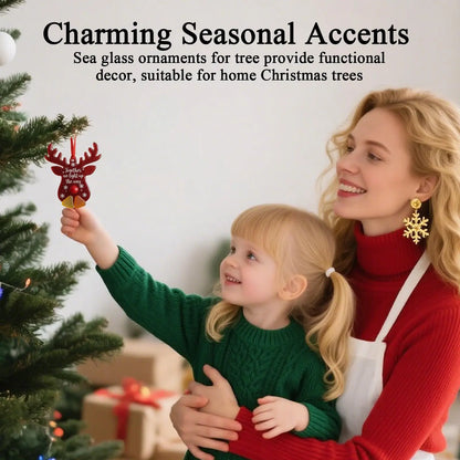 Christmas Tree Sea Glass Ornament Coastal