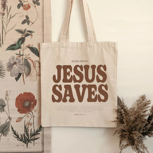 Jesus Canvas Shoulder Tote Bag
