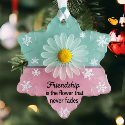 Snowflake Shaped Sea Glass Ornament