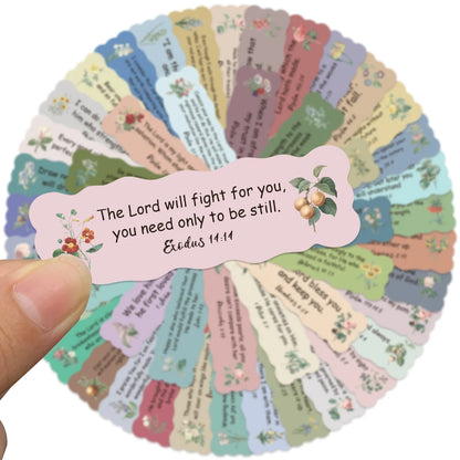 50pcs Flowers Bible Verse Stickers
