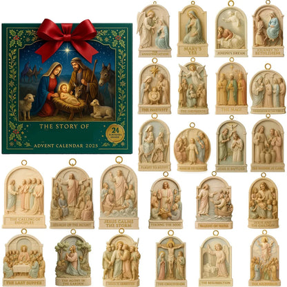 Jesus Advent Calendar – 24-Day Christmas Nativity Countdown Ornaments