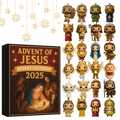 Jesus Christian Advent Calendar – 24 Acrylic Ornaments Christmas Countdown