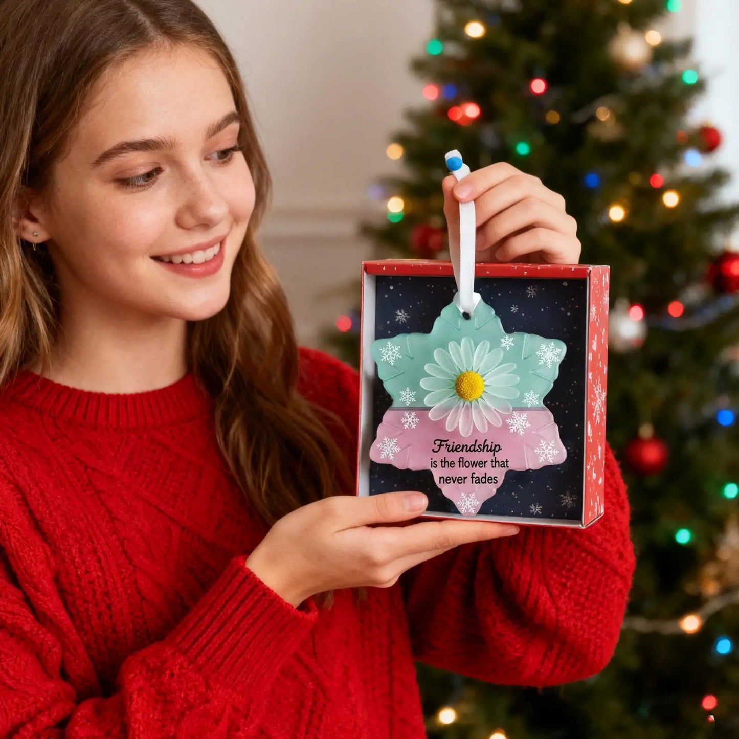 Snowflake Shaped Sea Glass Ornament