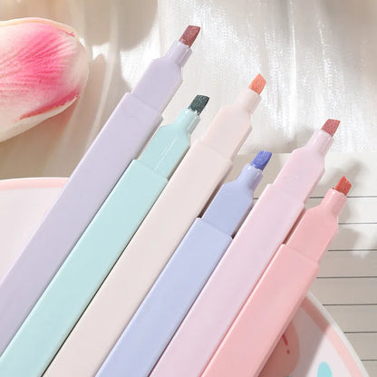 6Pcs Pastel Highlighters Pen