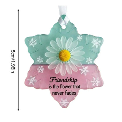 Snowflake Shaped Sea Glass Ornament