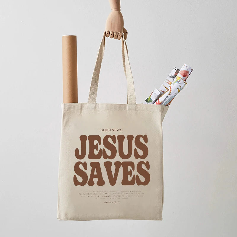 Jesus Canvas Shoulder Tote Bag