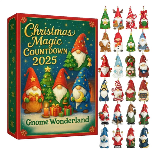 Gnome Christmas Advent Calendar – 24 Acrylic Ornaments Holiday Countdown