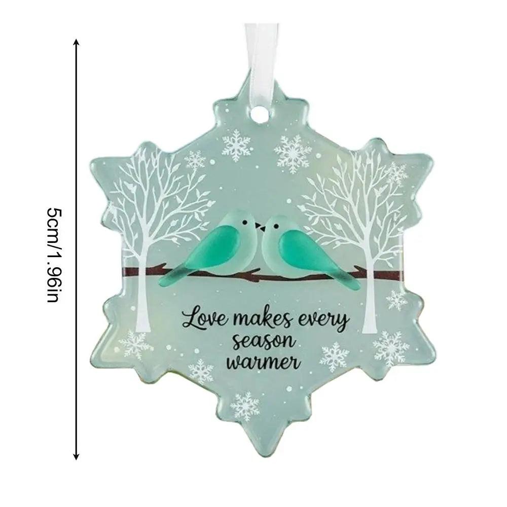 Snowflake Shaped Sea Glass Ornament