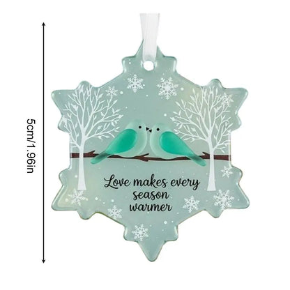 Snowflake Shaped Sea Glass Ornament