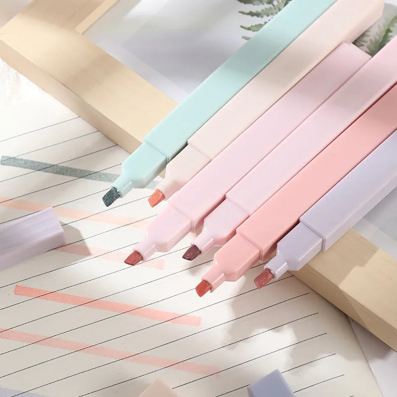 6Pcs Pastel Highlighters Pen