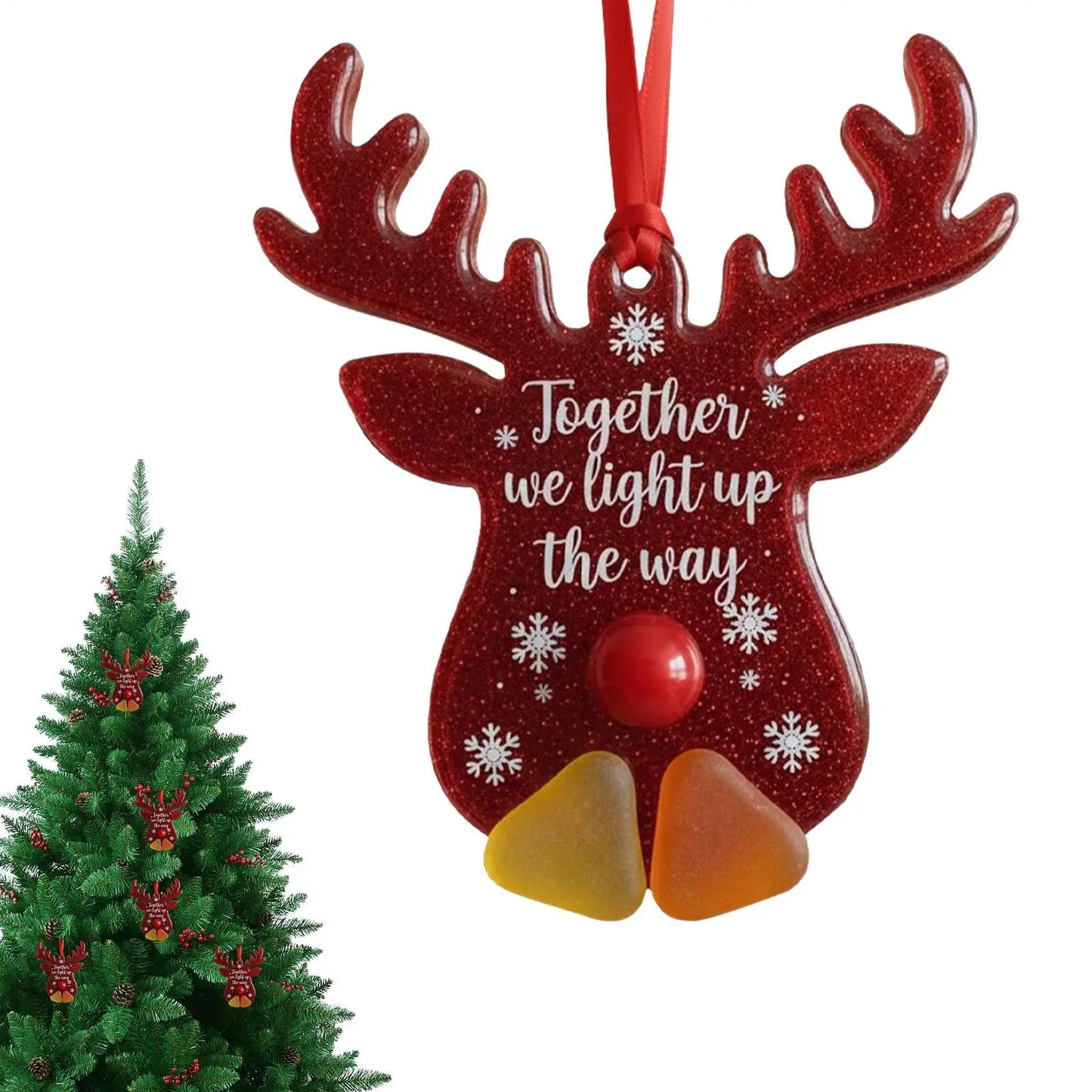 Christmas Tree Sea Glass Ornament Coastal