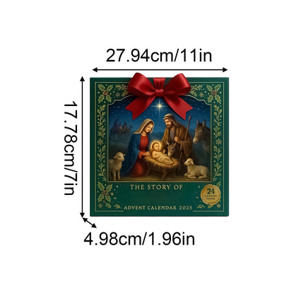 Jesus Advent Calendar – 24-Day Christmas Nativity Countdown Ornaments