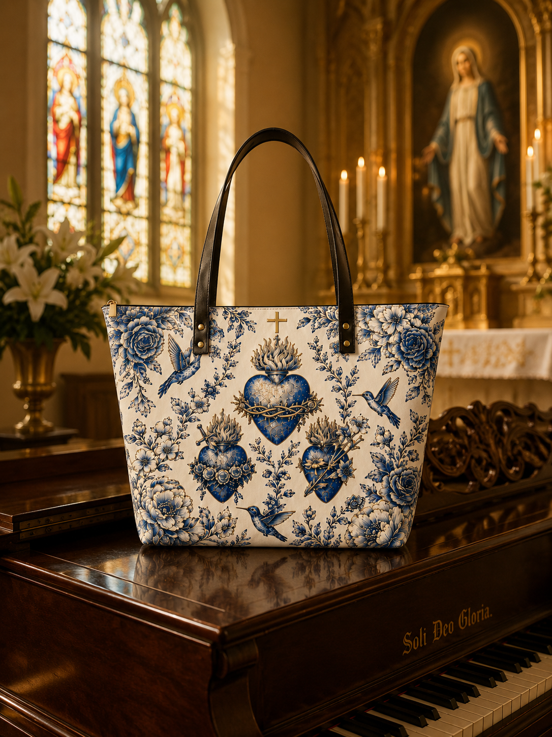 "Sacred Heart" Leather Tote Bag