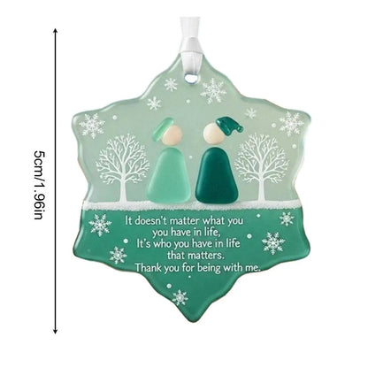 Snowflake Shaped Sea Glass Ornament