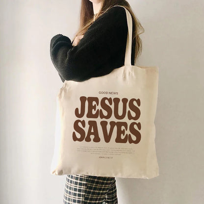Jesus Canvas Shoulder Tote Bag