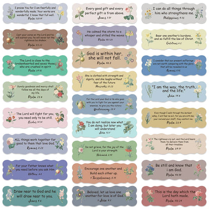 50pcs Flowers Bible Verse Stickers