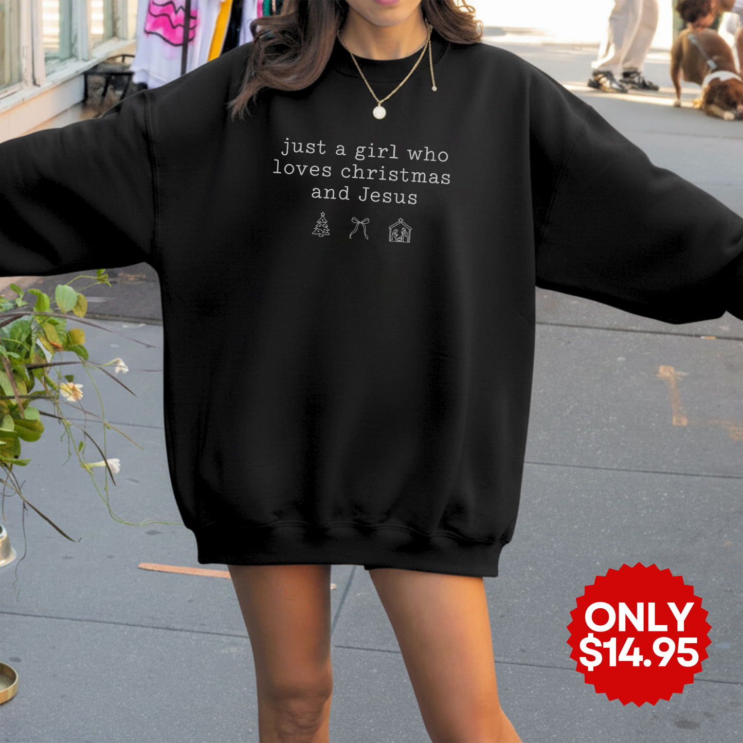 Love Christmas and Jesus Christian Sweatshirt