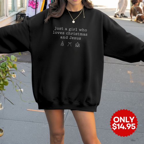 Love Christmas and Jesus Christian Sweatshirt