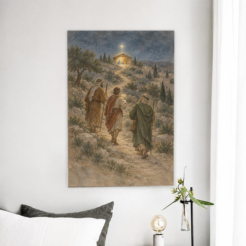 Adeste Fideles Canvas Wall Art - Catholic Wall Art, detail view