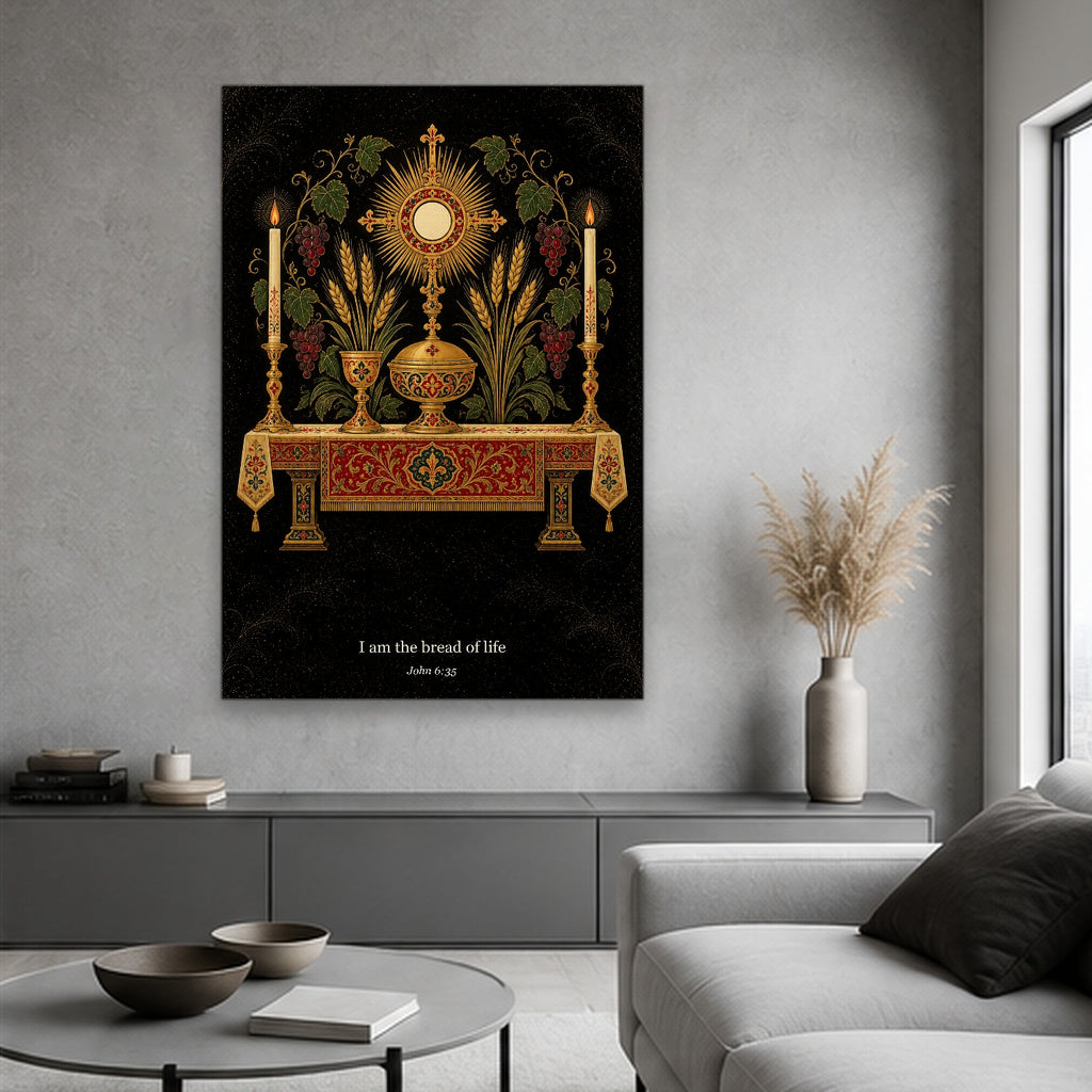 Adoremus VI Canvas Wall Art - Catholic Wall Art, hanging display