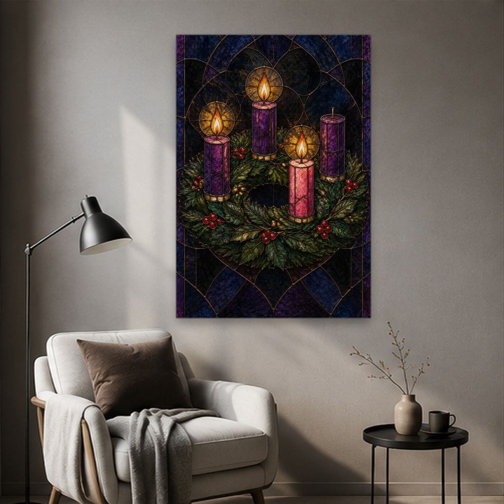 Adventus Lucis Canvas Wall Art - Catholic Wall Art, styled in the home