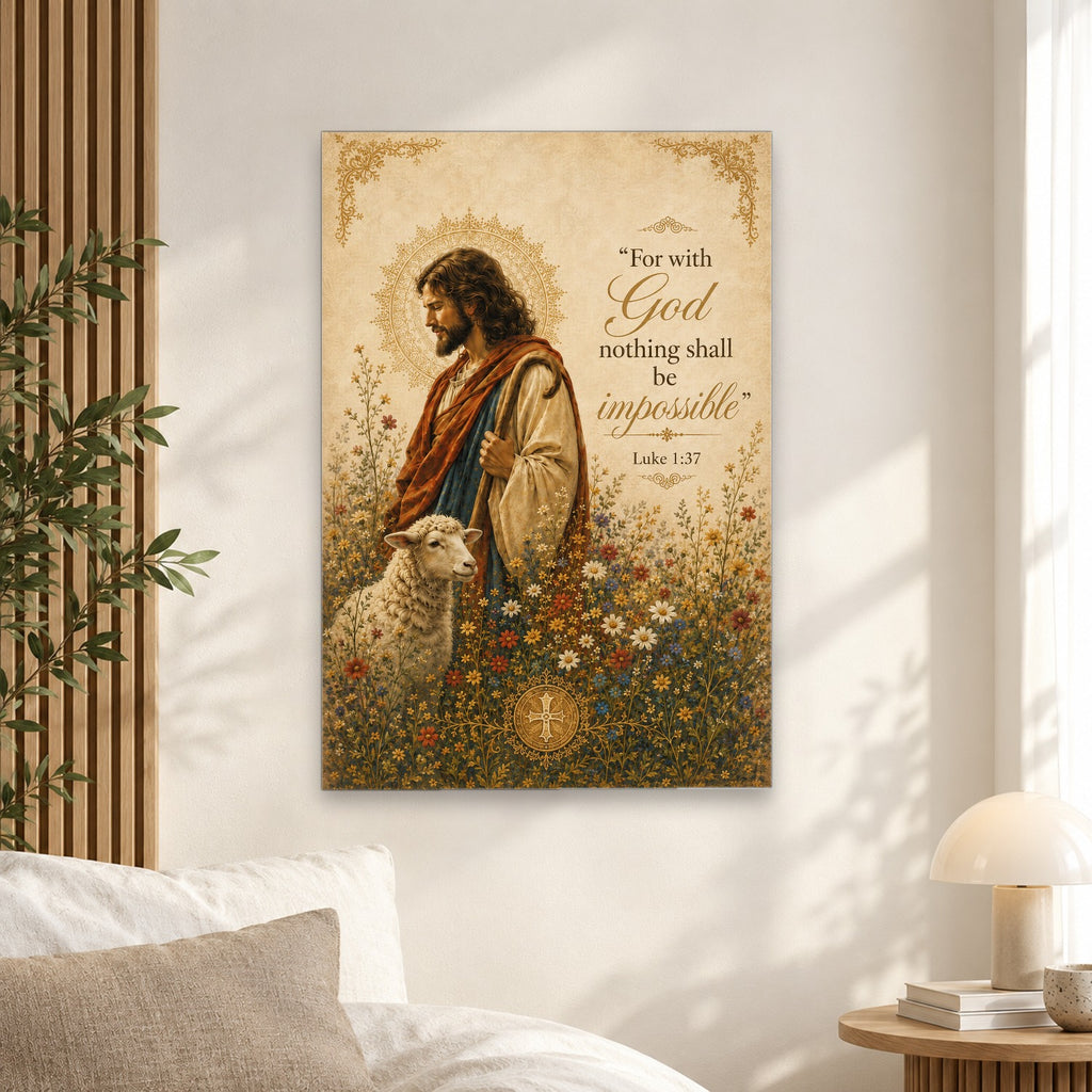 Agnus Dei Canvas Wall Art - Catholic Wall Art, alternate angle