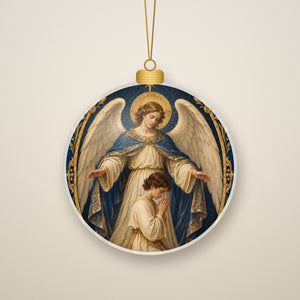 Ala Dei Ceramic Ornament - Catholic Christmas Ornament, front view