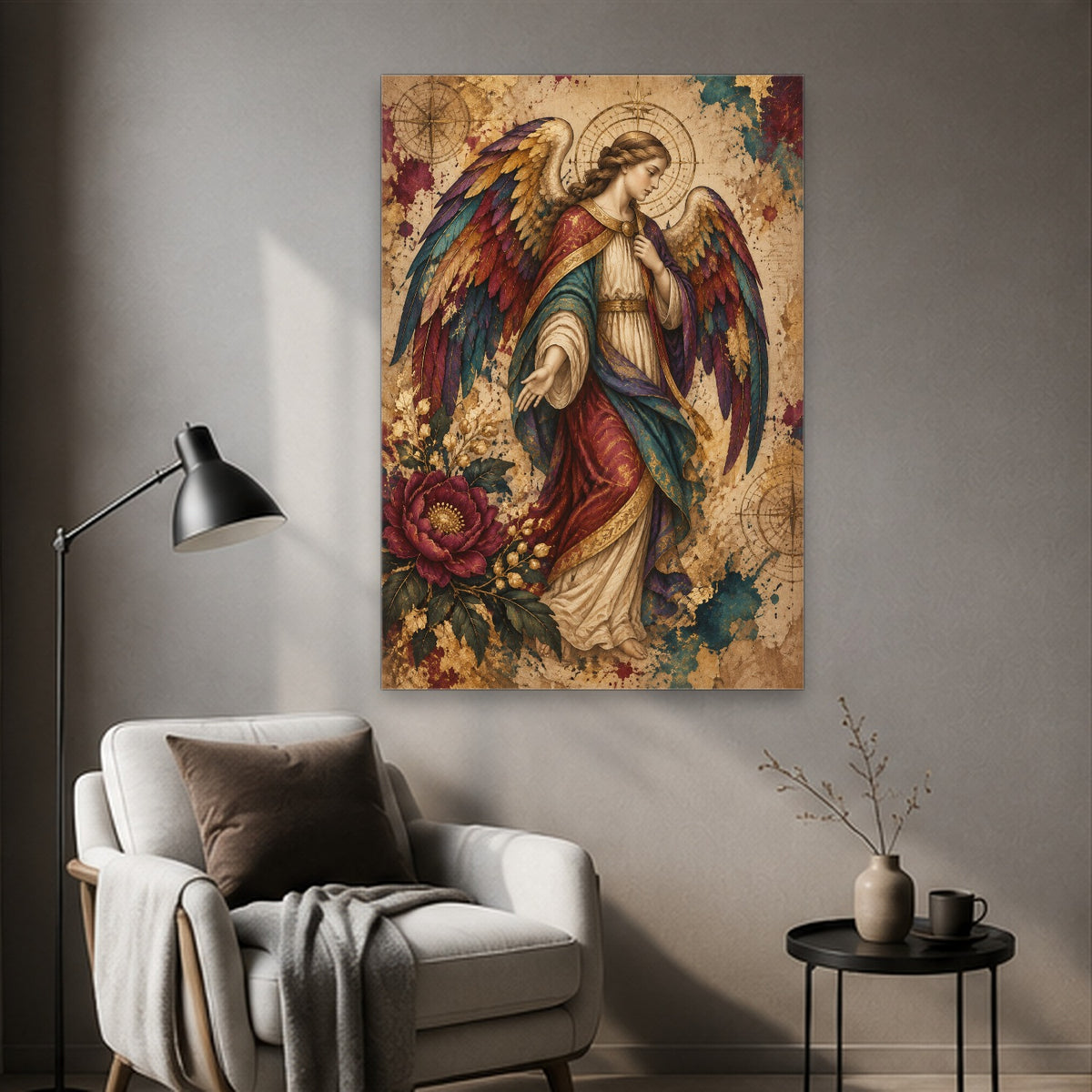 Alae Iridis Canvas Wall Art - Catholic Wall Art, styled in the home