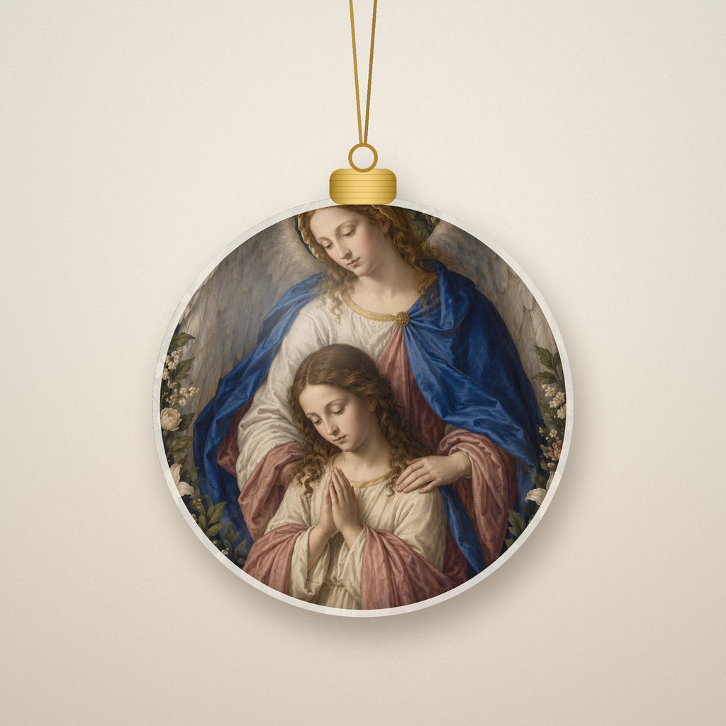 Alae Pacis IV Ceramic Ornament - Catholic Christmas Ornament, front view