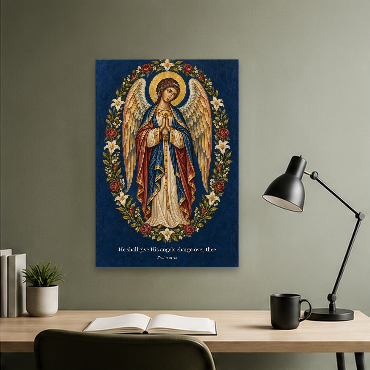 Alae Pacis VI Canvas Wall Art - Catholic Wall Art, close-up of the print