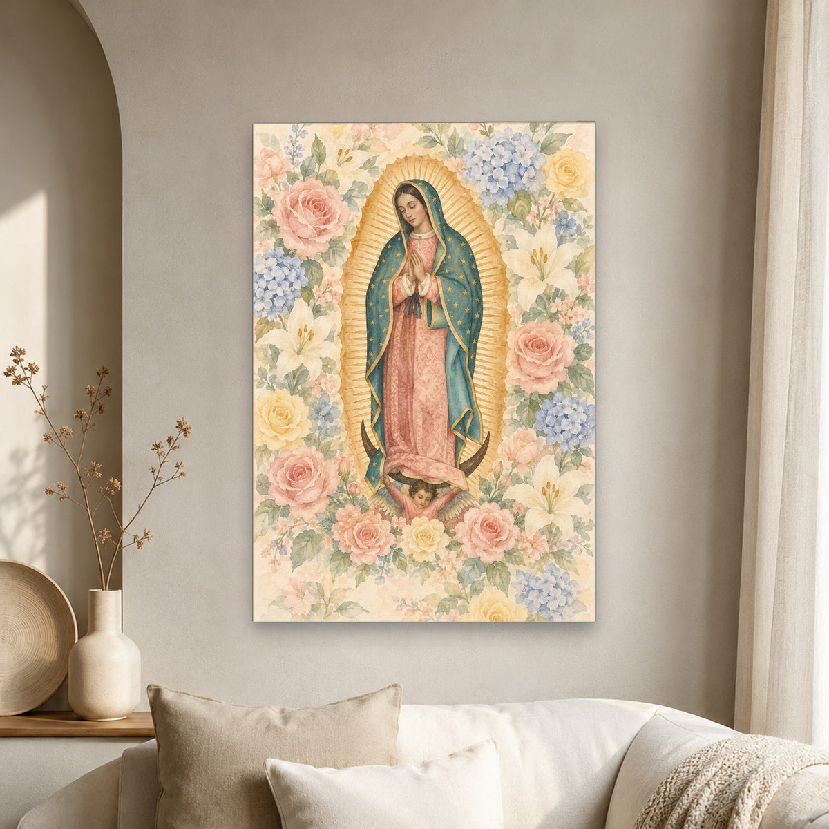 All Generations – Catholic Canvas Wall Art - Catholic Wall Art, scale reference
