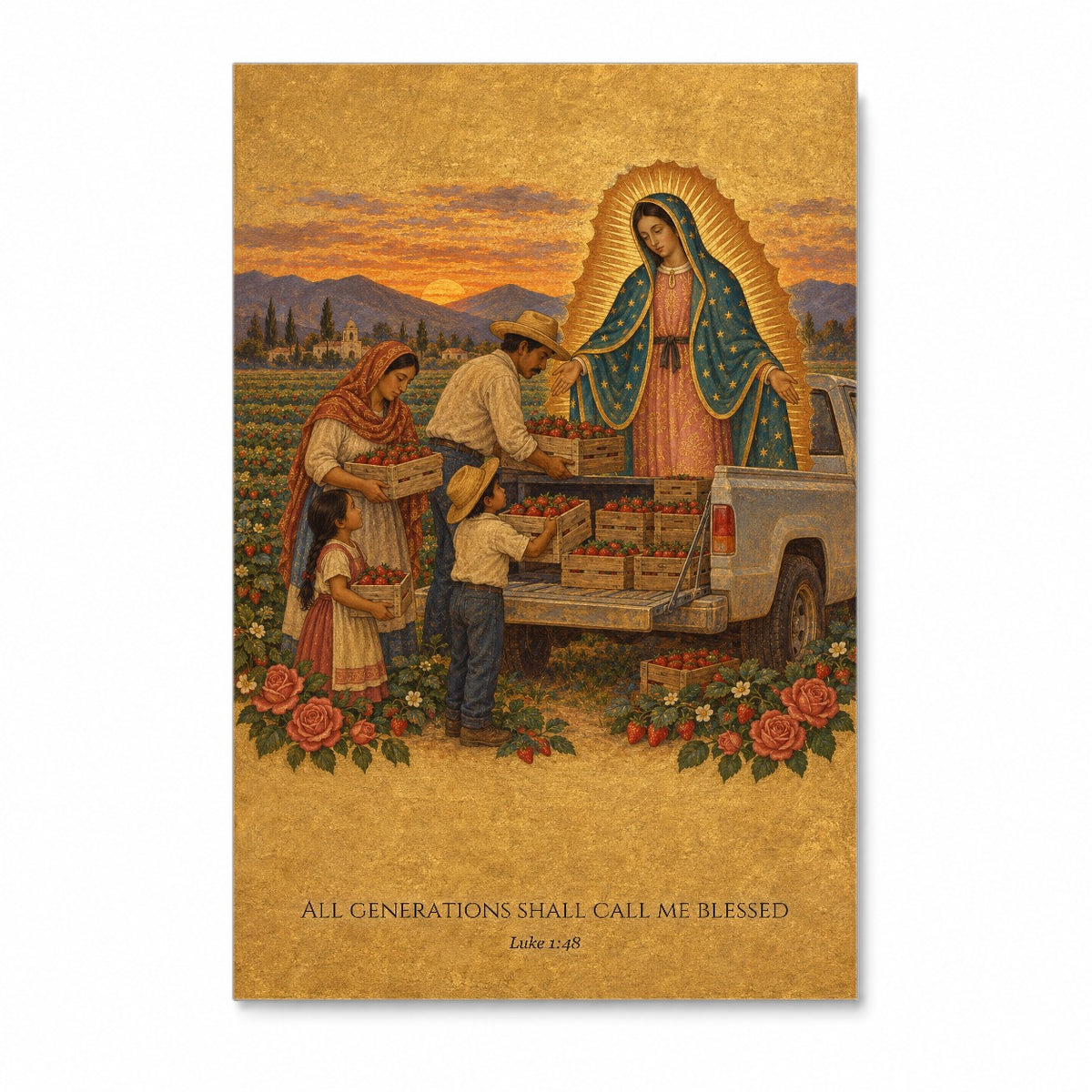 All Generations in Manuscript Canvas Wall Art - Catholic Wall Art, front view