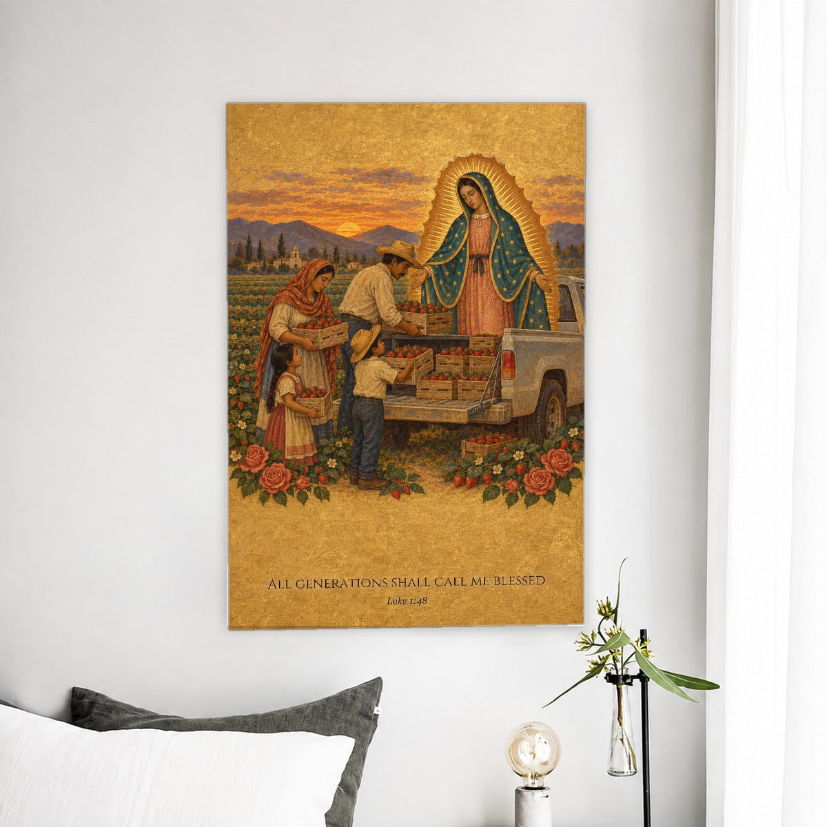 All Generations in Manuscript Canvas Wall Art - Catholic Wall Art, detail view